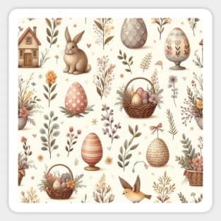 Vintage Neutual Easter Pattern Sticker